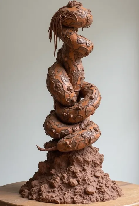 Form and Structure:
The sculpture will stand about 6 feet tall and be composed of three interconnected sections, each representing a different aspect of human expression and storytelling.

The Foundation (Earth & Memory):

Material: A solid base made of ro...