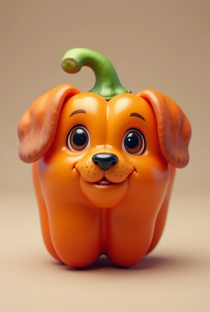 A realistic puppy shaped bell pepper