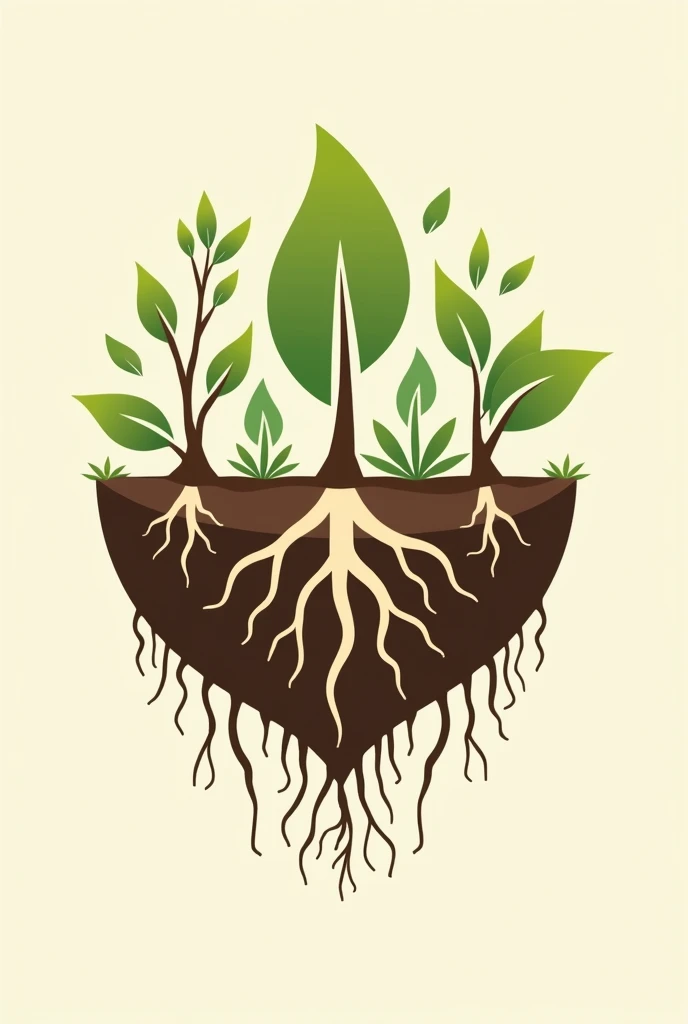 Logo showing the relationship between soil and life