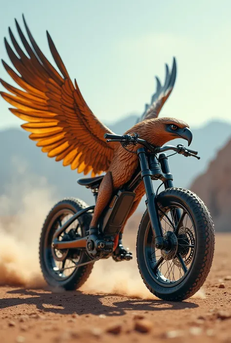 A bicycle shaped like a hawk 