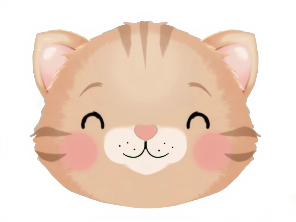 there is a cat with a pink nose and a pink nose, kawaii cat, cat face, cat head, clear cute face, the cat is smiling, garfield cat face, smileeeeeee, illustration of a cat, a cute cat, a cat is smiling, round cute face, smiling cat, cute cat, mouse face, h...