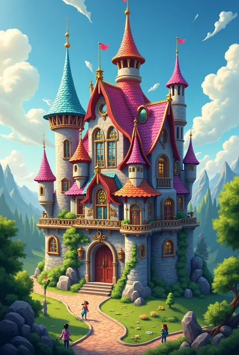 A castle that is actually a school, the castle is full of colors and is very beautiful