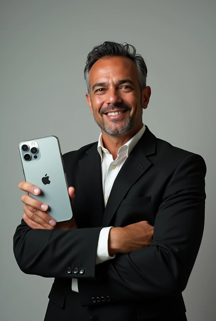 Photo of Alphonso Influamento with an iPhone 15 pro Max in hand 