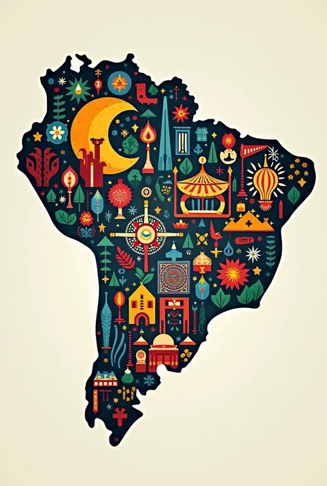 a logo with the map of sao paulo, but that seriously encompasses Brazilian diversity 