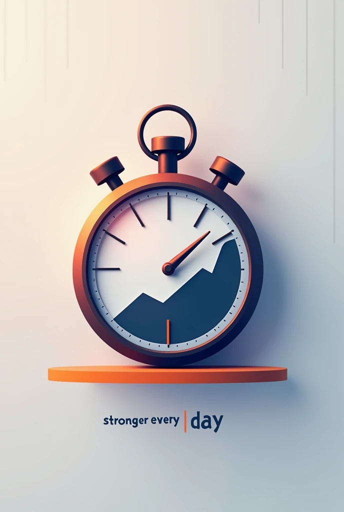 "Stronger Every Day"
design: A stylized stopwatch with a progress bar, symbolizing evolution, and the phrase drawn in an ascending style to represent growth.