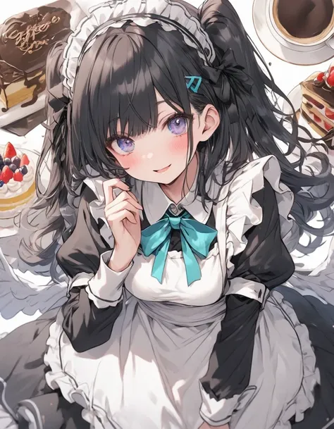 maid)), Cake coffee background