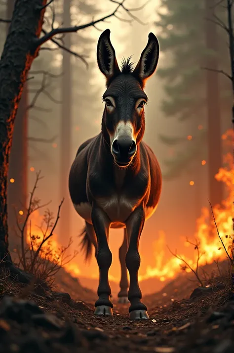 Donkey in a Burning Forest