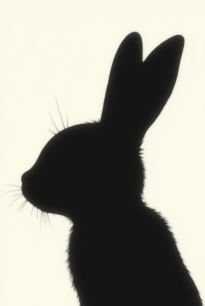 Illustration of a silhouette of a rabbit facial expression