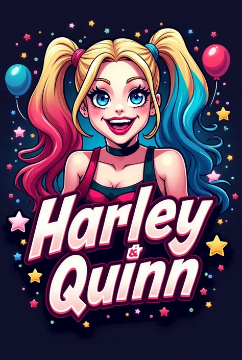 Color logo with the word HARLEY QUINN party