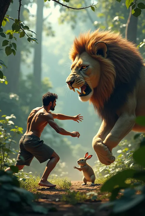 
3d inmesan stil sike

One day, Ali made a plan. He went to the jungle and decided to lead a lion and a rabbit toward a deep pit. Ali challenged the lion, "Today, I will defeat you!" Hearing this, the lion became furious and started chasing Ali.