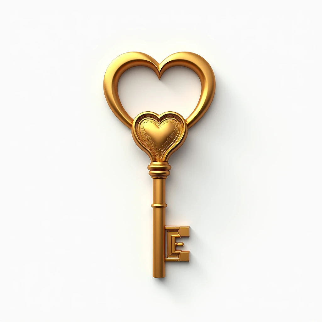 create a logo that refers to a seduction product for men called: 7 keys to seduction. white background, a golden key with a heart lock