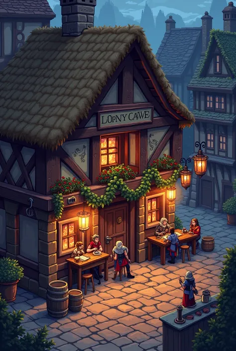 pixel art medieval tavern