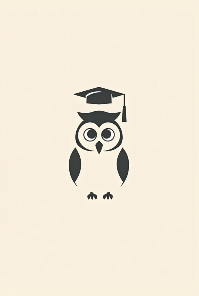 Owl with graduation cap, drawing for logo vectors, minimalist