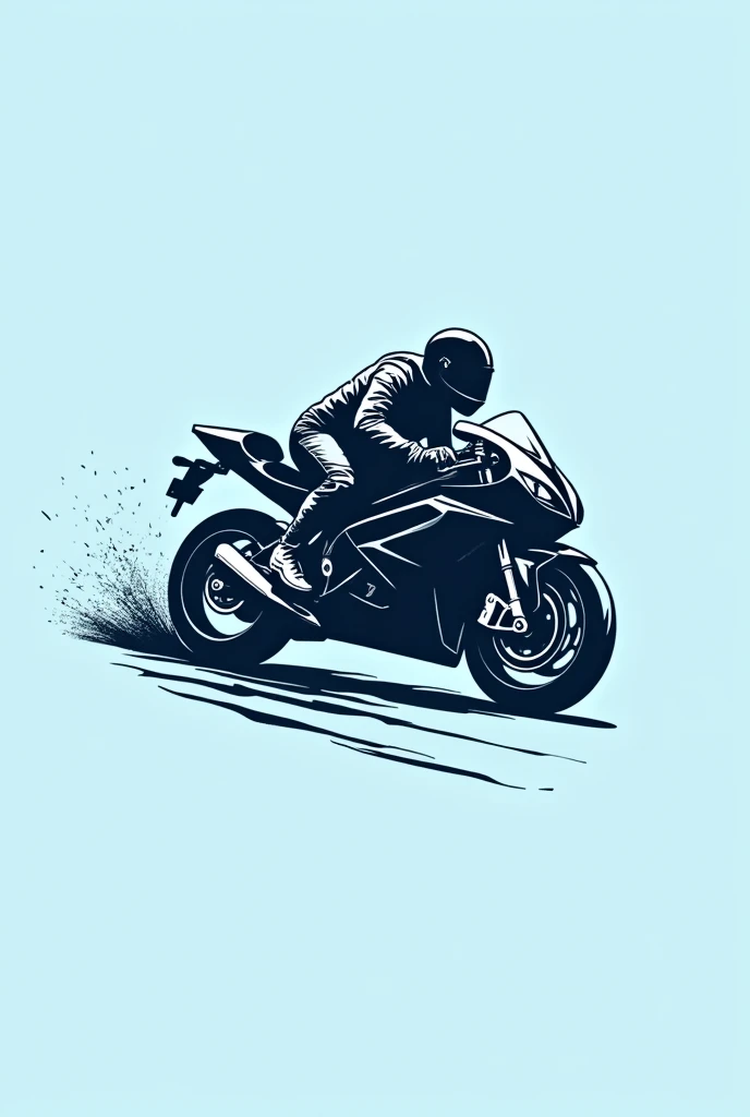 Logo of a racing motorcycle club called racing ordinances and is pale blue 