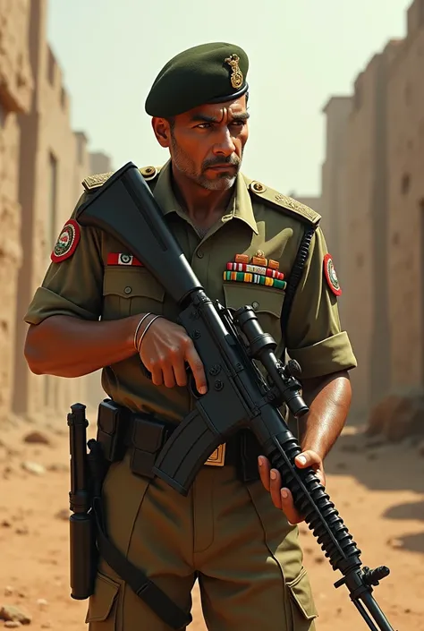 A single Indian army officer who fire the gun 