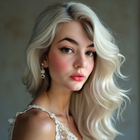 
((best quality))
((masterpiece))
((detailed face))
((photorealistic textures))
((natural lighting))

((unique face))
(plump lips)
(slightly parted lips)
((smoldering expression))
((subtle, confident smile))
((light blue eyes))
((goddess russian supermodel...