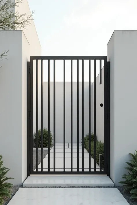 minimalist closed iron gate