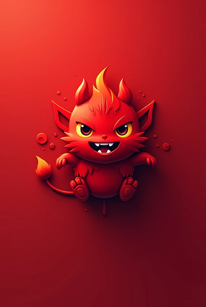 Create a red logo that shows anger, passion, security but it should be red with some demon or any theme but it should be youthful, cute and modern, also aesthetic 