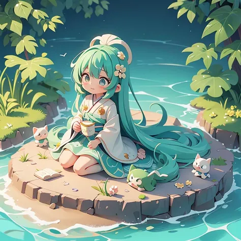 Seto Inland Sea　cute　　Anime-inspired design　Best Quality ,masterpiece, figure, Very delicate and beautiful, wonderful, In detail, masterpiece,　Charming　Fantasy
