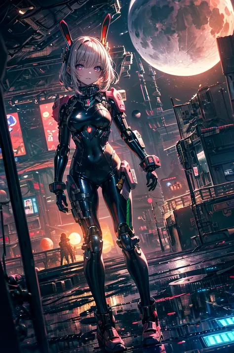 masterpiece,(Best Quality),Very detailed,One Mecha Girl,(Glowing Eyes:green:1.2),(Fantastic landscapes of Japan:1.2,Natural Light:1.5,Confident expression),(Wearing cyberpunk armor over a tight latex bodysuit:1.2)(Panorama:1.2),smile,angle、chromium,(Equipp...