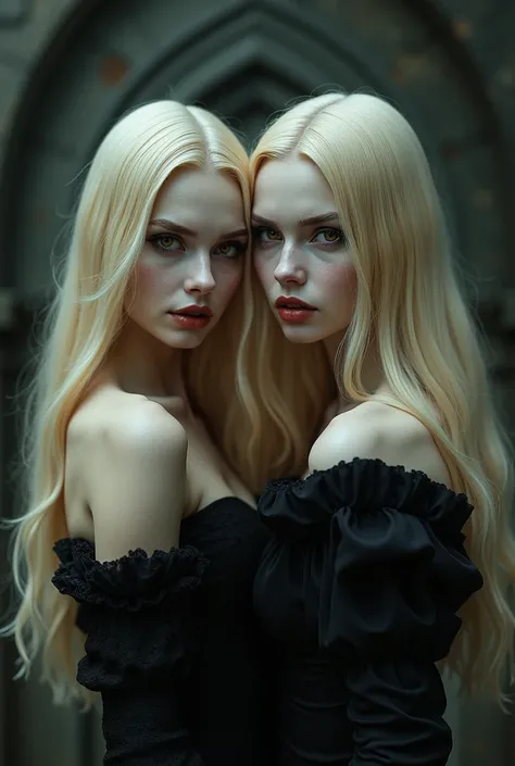 Pair of  blonde vampire twins