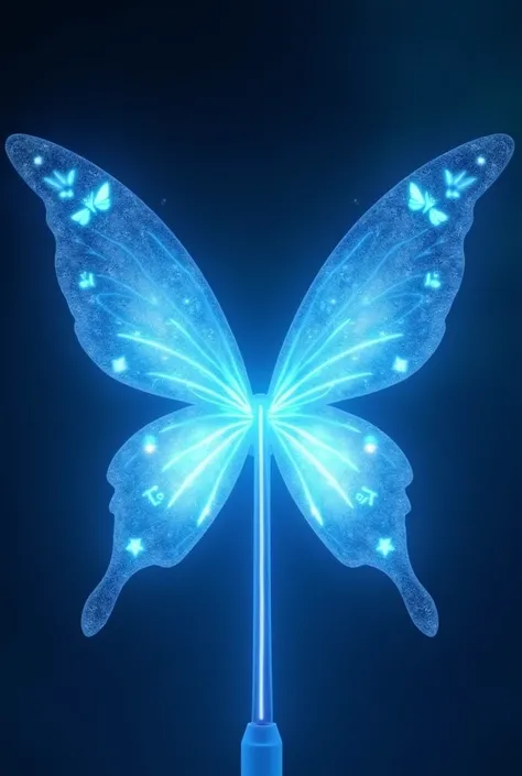 K-pop light stick light blue Fairy Wings shape、Butterfly and Fairy letters、With glitter、Light blue light、Fairy Wings ((Lightstick)) （Fairy characters）