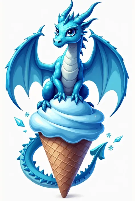 logo of an ice dragon on an ice cream