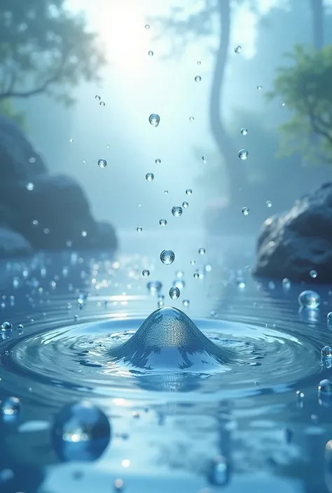 Background containing animated water drops 