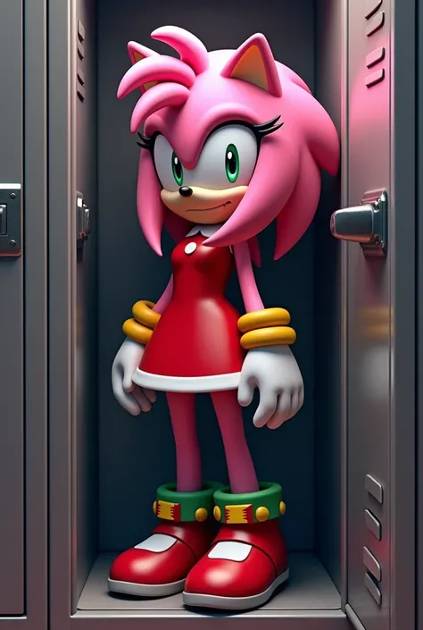 Amy rose uniform inside a locker 