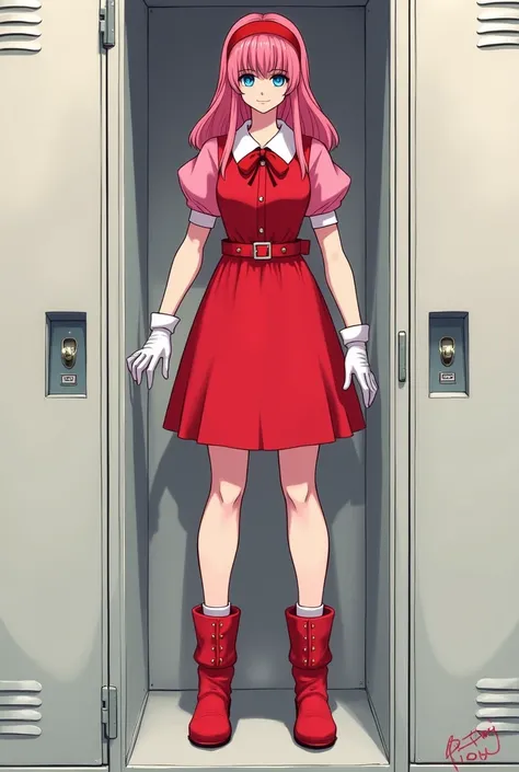 Amy rose outfit inside a locker no human no animal with gloves