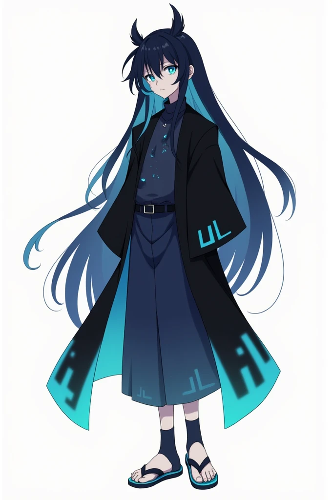 Muichiro is a fair-skinned, short boy with a lean, muscular build., along with long, straight hair of a raven black color that fades to a cyan color as it approaches her waist. He wears his hair loose with two tufts sticking out slightly on either side of ...