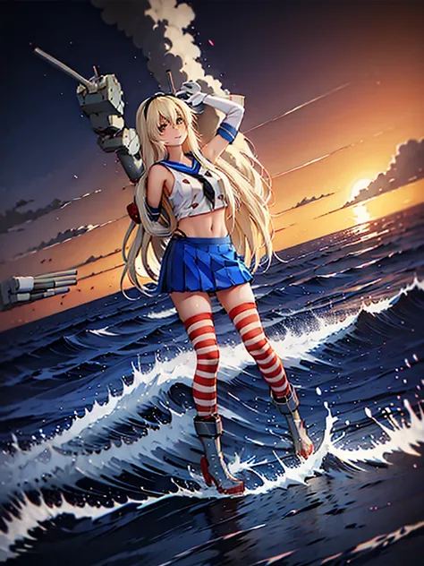  Kantai Collection Style, Attractive anime girl, Smooth anime CG art,Island Breeze,Big Breasts