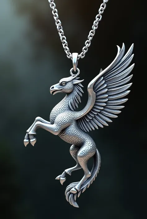 Silver hippogriff necklace