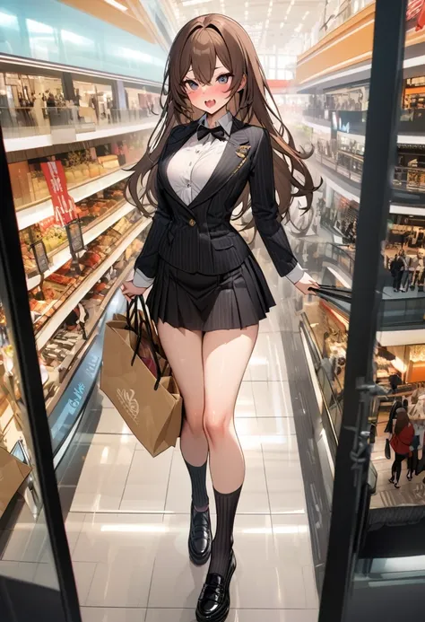 NSFW, Highly detailed black ribbed ankle socks. Build something amazing,Brown Hair　A cheeky high school girl with a mean personality, wealth, and the ability to get whatever she wants..Indulge in your own way at the shopping center.