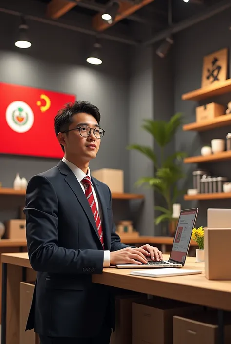 Businessman son with China business ecommerce store Peru