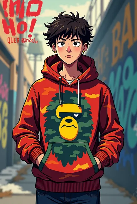 Finn from adventure time streetwear wearing bape