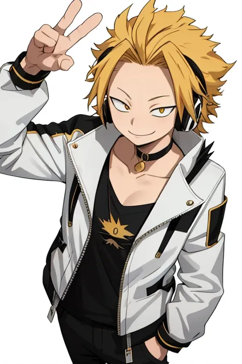 masterpiece, best quality, high quality, 1boy, alone, male focus, looking at viewer, upper body, kaminari_thank you, blonde hair...