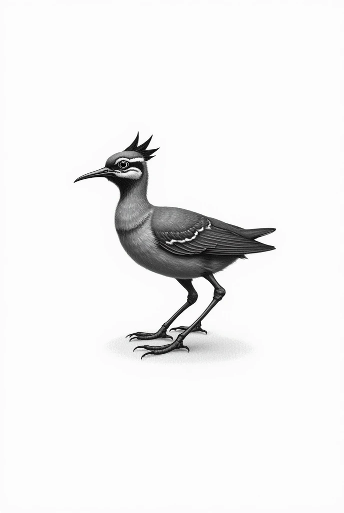 Draw me a male Chilean quail for a black and white tattoo, that is small and thin