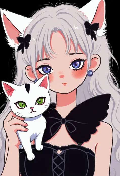 a close up of a cartoon cat with a girl and a cat, cat girl, girl with cat ears, catgirl, attractive cat girl, beautiful young catgirl, anime catgirl, very beautiful cute catgirl, woman with cat ears, cute anime catgirl, anime girl with cat ears, anime sty...