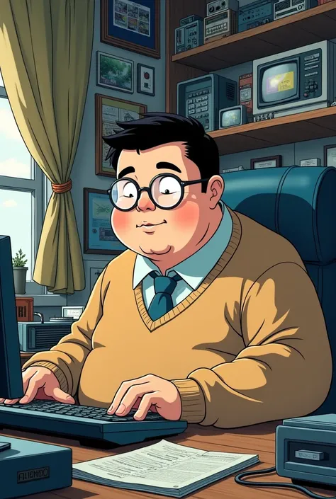 retro-anime-art-style-man-chubby computer genius