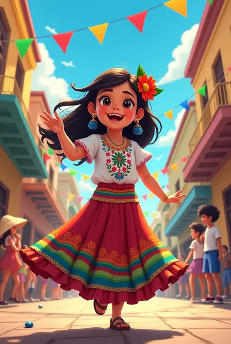 Happy girl on youth day in Latin America
