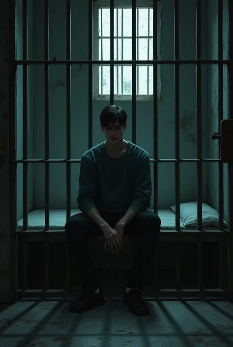 young man in a cell