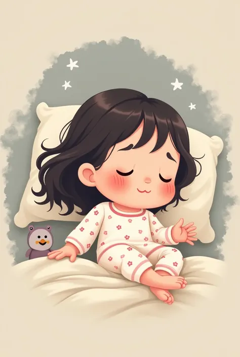 Cartoon Girl Wearing Pajamas With Name Vale Sleeping 