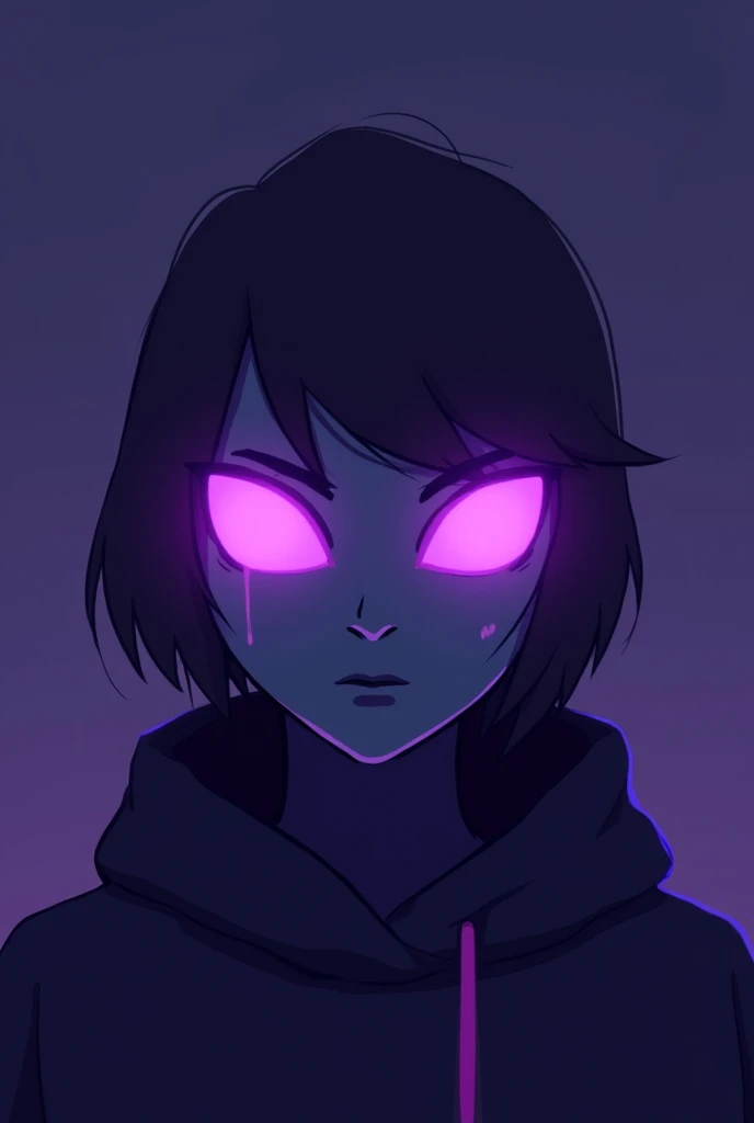 Create a profile picture for my Twitch channel With purple glowing eyes With less detail More simple 
