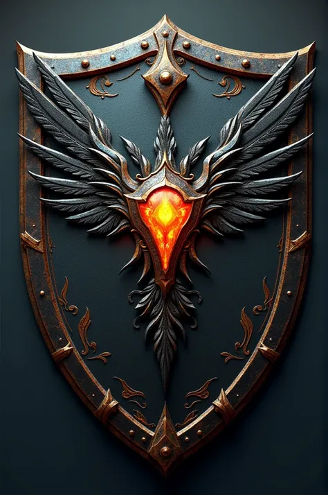 Generate a team shield with the name fallen angells and write the name fallen angells 