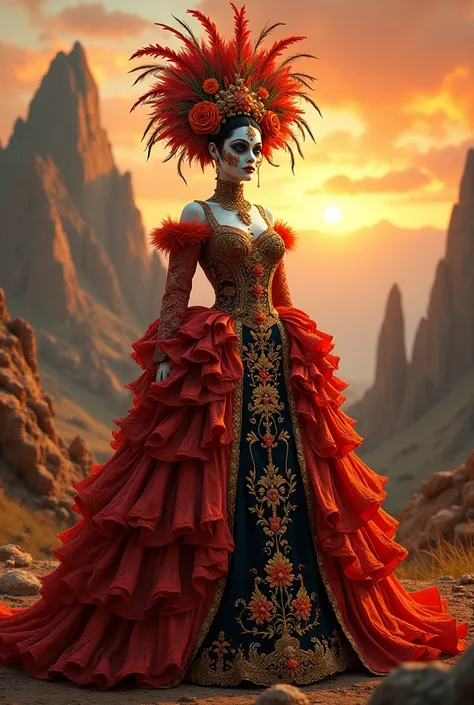 Catrina costume(Women) Inspired by the book The Plain of Flame and the Golden Rooster by Juan Rulfo 