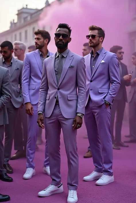 Men&#39;s clothing in purple or lilac for color parties