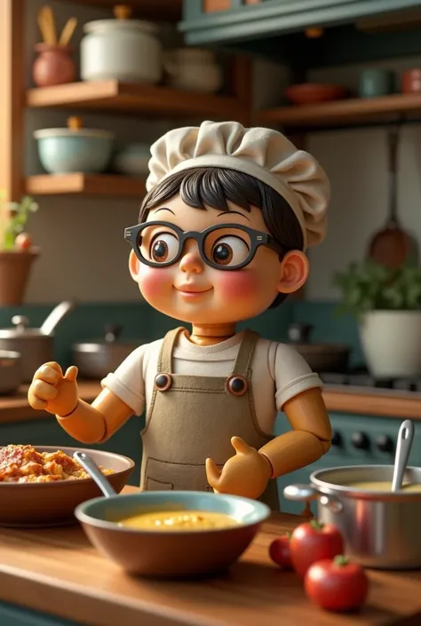 Cook doll with glasses 