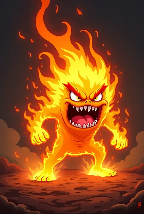 aggressive fire flame cartoon 