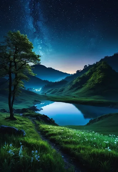 Fantastic landscape at night